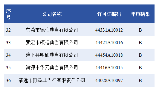 2024年度广东省典当企业年审拟定结果公示（第一批）(图12)